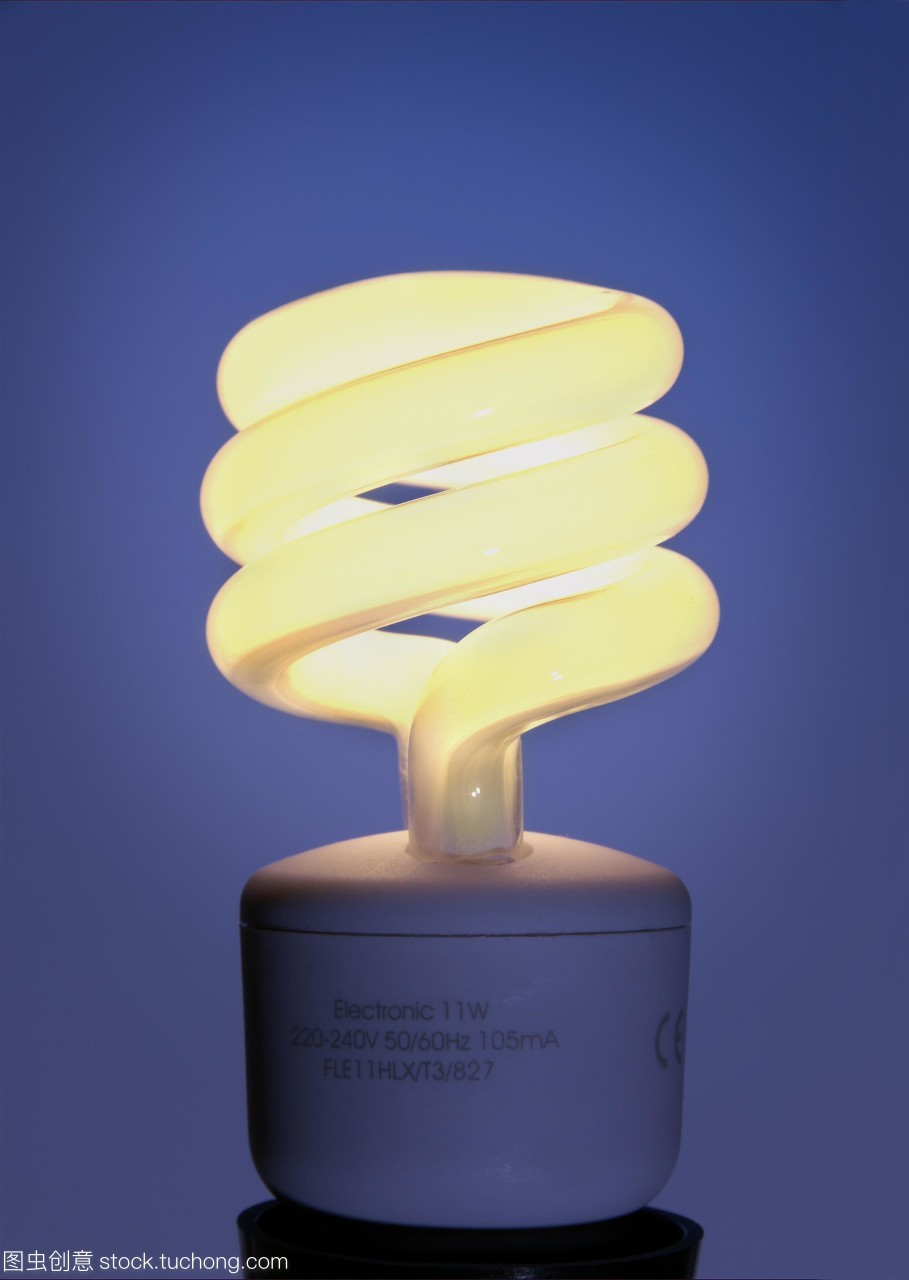 節(jié)能燈泡。這種緊湊型熒光燈泡由含有惰性氣體和汞蒸氣的含磷玻璃管組成。當(dāng)電流通過(guò)管道時(shí),汞氣體會(huì)被激發(fā),并導(dǎo)致磷發(fā)光。普通的燈絲白熾燈只有10%的能量是光,其余的是熱量。緊湊型熒光燈比燈絲產(chǎn)生的熱量要少得多,因此更多的電能轉(zhuǎn)化為光,提高了效率。